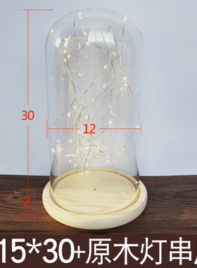 元旦永生花防尘罩小夜灯桌面摆件