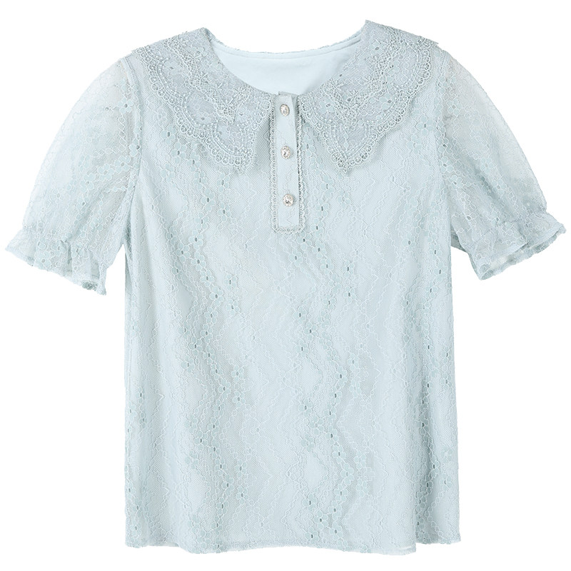 秋水伊人蕾丝洋气小衫百搭新款衬衫 秋水伊人衬衫