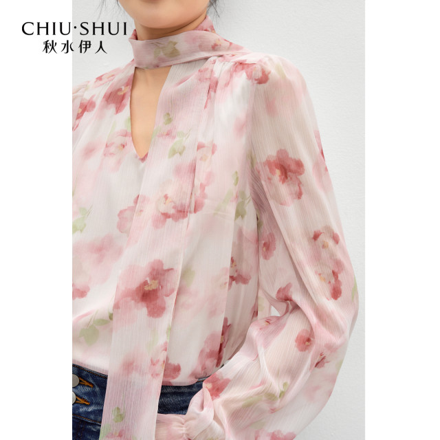 ເສື້ອຢືດ chiffon ງ່າຍດາຍ Qiushui Yiren
