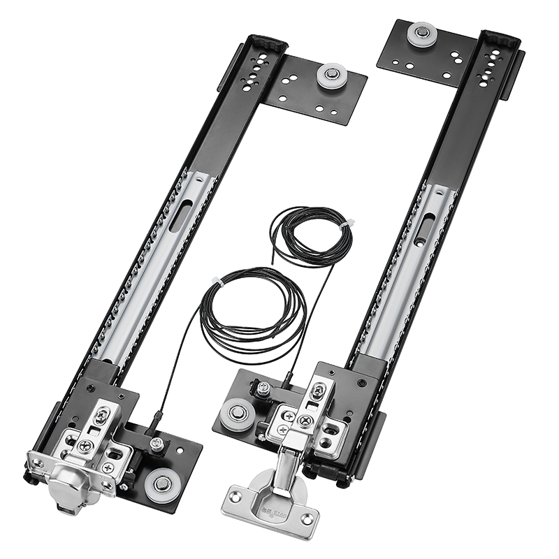 固特回旋门五金隐藏衣柜蝴蝶门轨道折叠橱柜口袋门伸缩滑导轨配件-图3