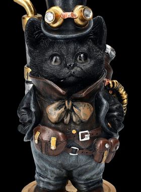 NemesisNow蒸汽朋克黑猫摆件