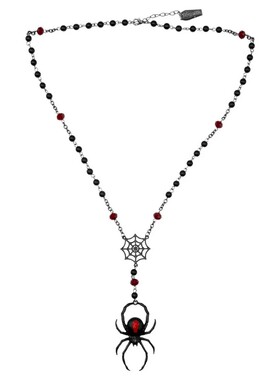 现货KREEPSVILLE 666暗黑哥特怪诞Black Widow Spider蜘蛛长项链
