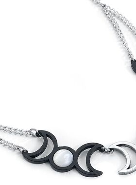 英国五芒星哥特三相女神项链