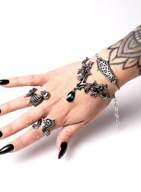 英国Alchemy暗黑哥特亚文化R251 Resurrected复活骷髅开口戒指