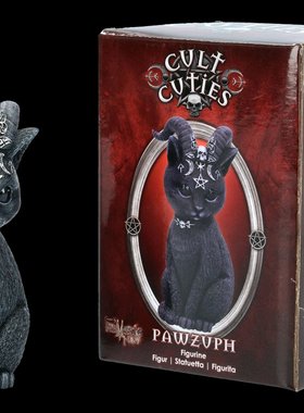 哥特北欧复古家居黑猫摆件树脂