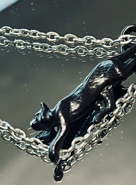 月光黑猫哥特复古项链