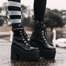 чулочно-носочные изделия 美国潮牌killstar ella哥特朋克摇滚重金属黑白条纹打底袜连裤袜 OTHER