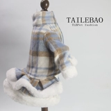 Pet Custom Color Crown Strip Grid Grid Шерстяная шерстяная юбка двойная слоя плюс бархатная плюшевая кошка Золотые волосы Аляска