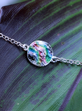 男女足银高温珐琅手链