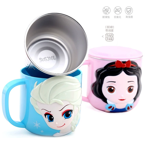 Disney Children's Water Cup Главная чашка нержавеющая сталь чашка детская молочная чашка напитки с водяной чашкой с масштабными мальчиками