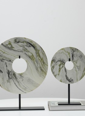 现代简约新中式树脂圆形摆件