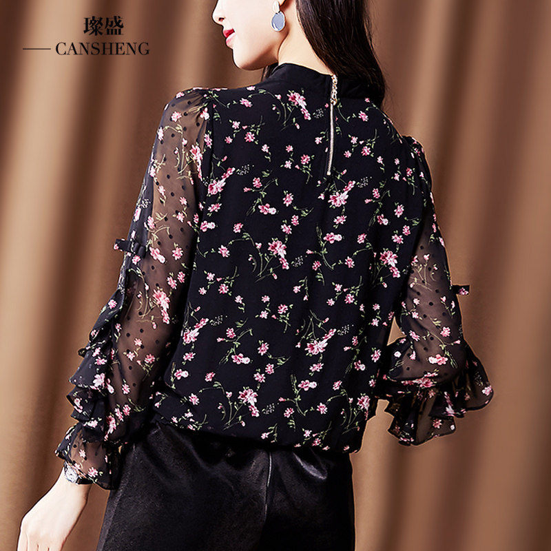 欧货女士韩版小衫印花设计感衬衫 璨盛衬衫