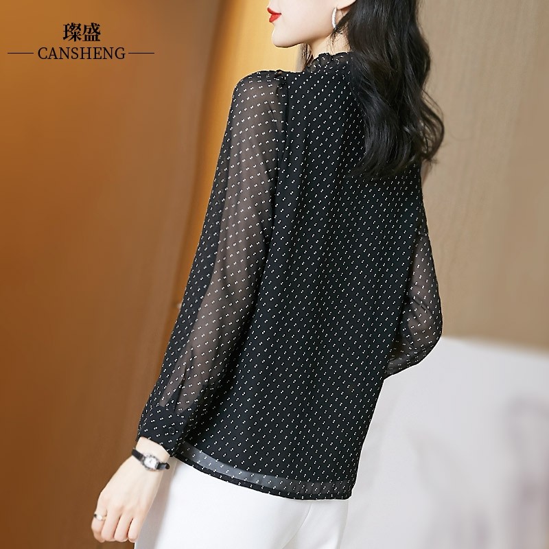 女复古高品质2021秋装新款雪纺衬衫 璨盛衬衫