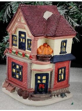 老式陶瓷房子教堂微缩街景摆件