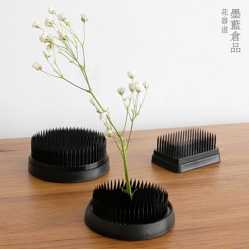 日本进口石崎胜黑剑山插花器 禅意插花底座针钉日式花插剑山工具 - 图2