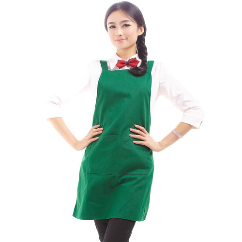 帆布背带围裙男女厨房家用餐厅服务员美甲美术工作服定制印字logo - 图0