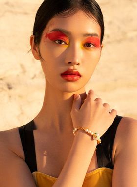 现货天然淡水珍珠手链女珐琅彩平安扣吊坠手串S925纯银镀金工厂