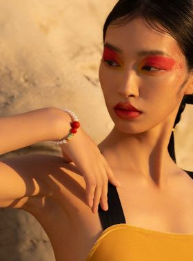 现货批发淡水强光珍珠手链女S925纯银风铃A货翡翠回纹珠手串工厂