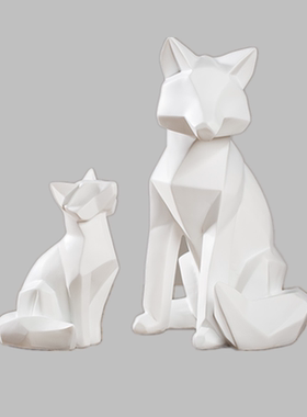 简约白犬家居客厅酒柜小摆件样板间儿童房小狗软装饰品树脂工艺品