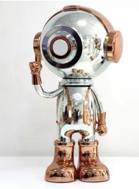 宇航员太空机器人玻璃钢雕塑酒店商场酒吧KTV门店迎宾落地大摆件