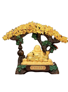 水晶发财树客厅家居装饰品办公室店铺酒吧前台乔迁开业礼物招财猫