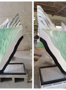 售楼处海洋雕塑酒店大堂过道透明树脂摆件别墅客厅玄关落地装饰品