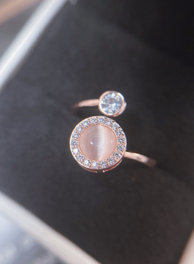 猫眼开口戒指气质小众女