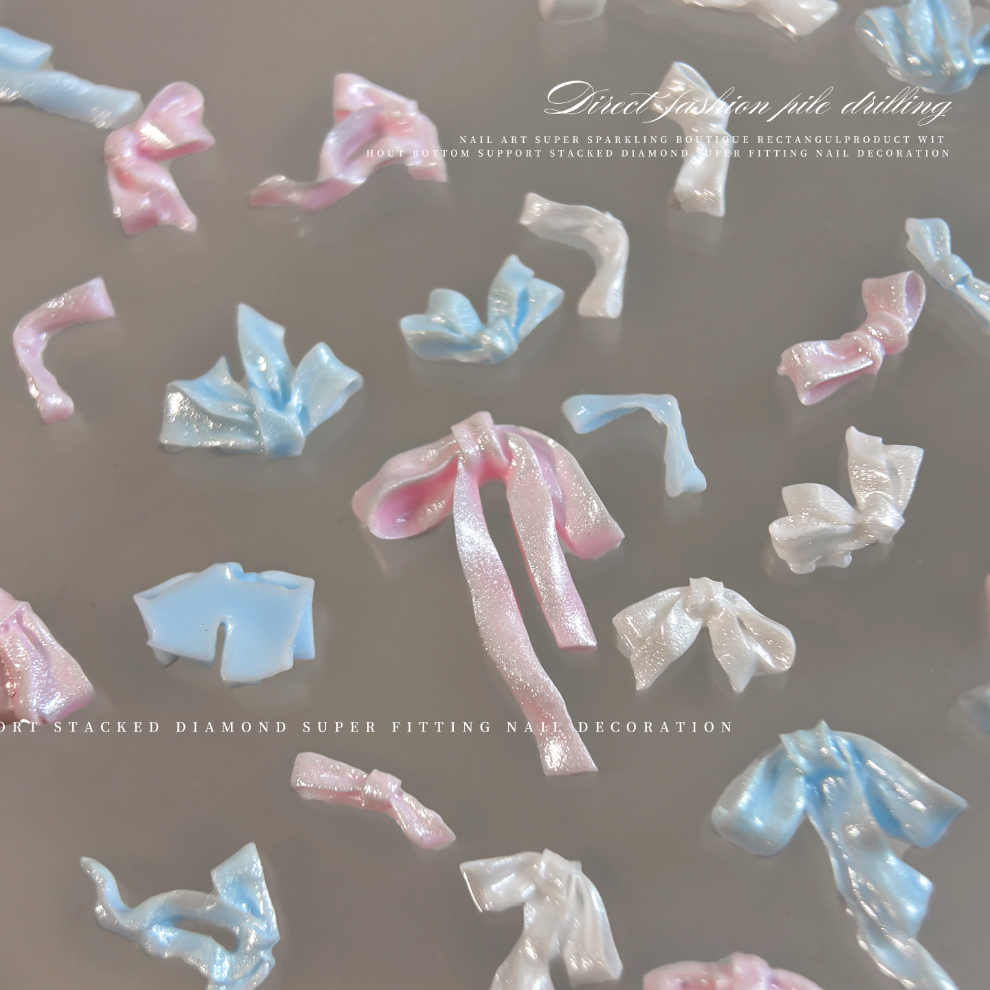 小红薯绸缎光蝴蝶结美甲饰品混装软雕湿漉漉飘带领结细闪指甲装饰,淘宝优惠券,粉丝福利购,淘宝优惠卷