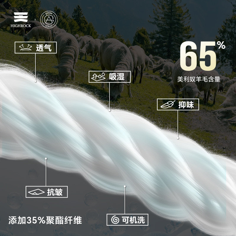 High Rock/天石鹅铠甲美利奴羊毛越野跑步排汗长袖T恤立领G204,淘宝优惠券,粉丝福利购,淘宝优惠卷