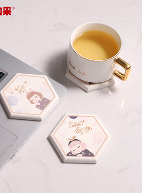 泡泡女孩创意硅藻泥杯垫洗漱垫肥皂垫浴室卫生间洗手台硅藻土地垫