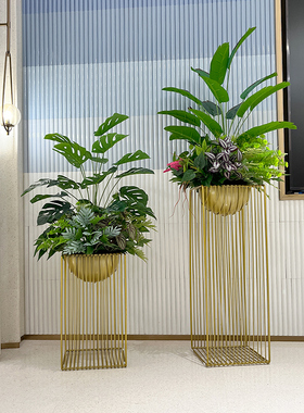 高档轻奢商场落地绿植花艺客厅