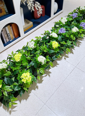 wo+仿真绣球绿植混搭花箱装饰
