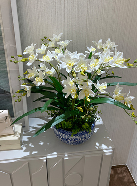 仿真兰花手感盆栽客厅茶几电视柜