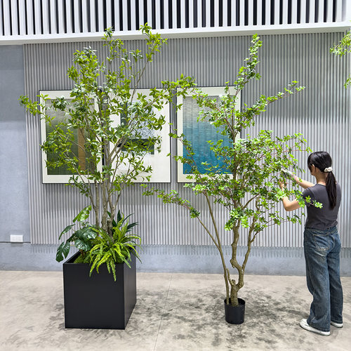 wo+仿真吊钟树假绿植马醉木大型植物景观花箱搭配橱窗电梯口摆放 - 图3