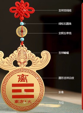 缺角补角铜版挂件八卦镜