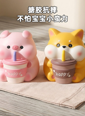 儿童学生搪胶存钱罐大容量防摔型