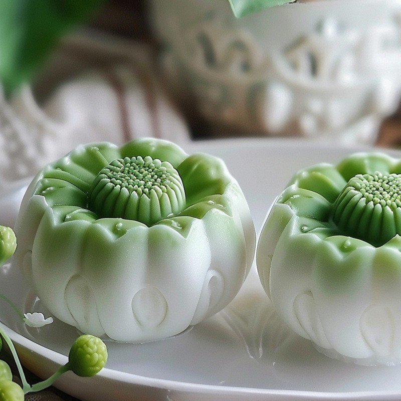 花苞绿豆糕模具糯米糕DIY自制莲花迷你月饼茶果子磨具花朵糕点模