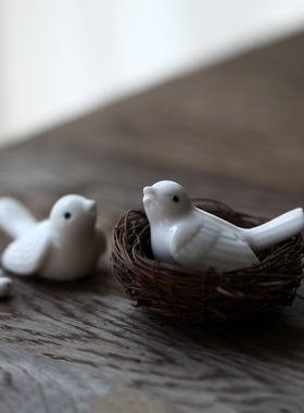 迷你鸟窝鸟巢鸟蛋小鸟小玩意拍摄