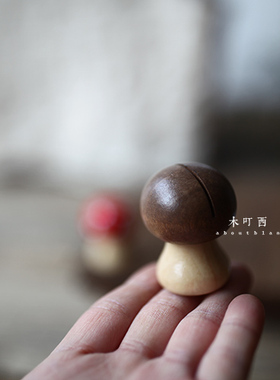 创意复古蘑菇名片夹实木咖啡馆卡片夹名片夹留言夹装饰摆件zakka