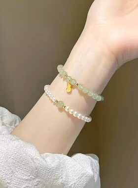 清仓捡漏18K金珍珠手链气质女