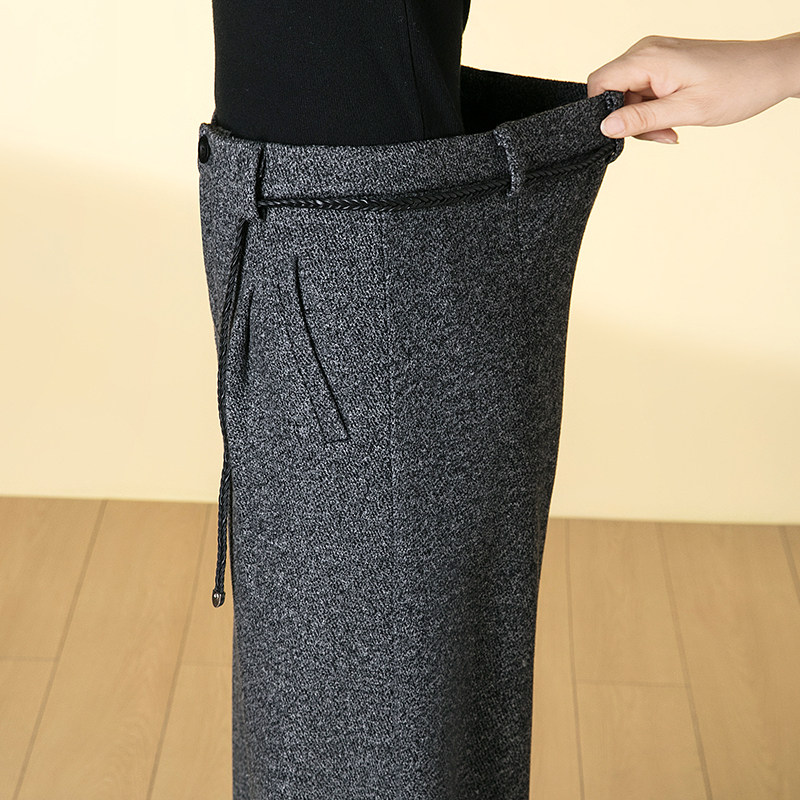 雅鹿高端醋酸羊毛气质阔腿裤秋冬季新款宽松中年女士洋气妈妈裤子,淘宝优惠券,粉丝福利购,淘宝优惠卷