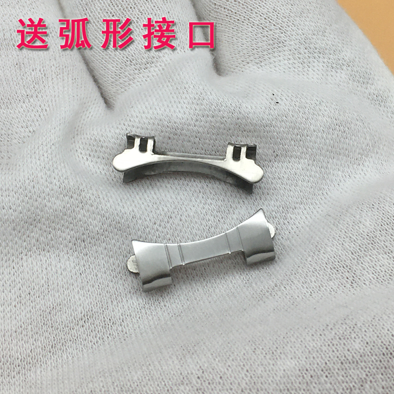 磨砂表带钢带实心不锈钢蝴蝶扣表链男士金属哑光20mm22mm精钢配件