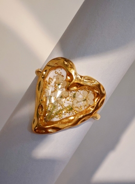 日系手作创意永生花蕾丝花戒指情侣爱心精致对戒闺蜜情侣精美礼物