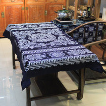 Miao Wax Dyeing Painting 4 Heavenies Birds Photos Blue Dyeing Table Cloth Home Table Tea Table Decorative cloth Retro National Wind Teatable cloth