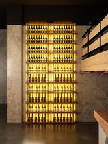 Red Wine Rack Iron Art Luminous Wine Rack Bar Restaurant Wine Cabinet Close To Wall Pillar Shelve Partition Beer Racks