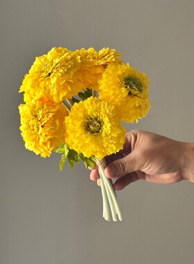外贸高品质仿真花蜜桃雪山花居家摆设花艺装饰品摄影道具万寿花
