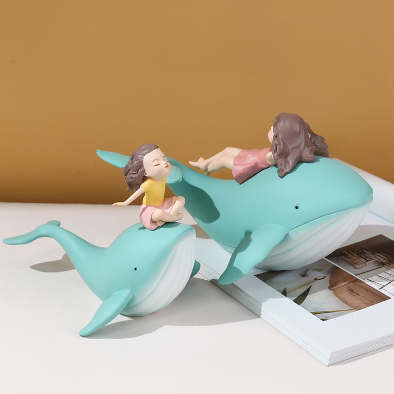 鲸鱼摆件创意树脂客厅玄关儿童房治愈小物件幸福感家居好物装饰品 - 图2