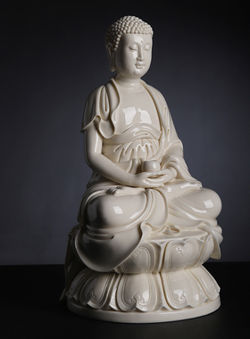 戴玉堂陶瓷摆件《释迦牟尼佛（印章版）仿古瓷》周金田佛像工艺品