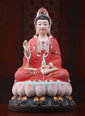 戴玉堂陶瓷摆件《灵慧全堂佛》观音弥勒如来地藏像菩萨像供奉家用