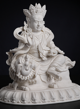 戴玉堂陶瓷摆件《财宝天王》郑金星德化白瓷素烧藏传佛像家居饰品